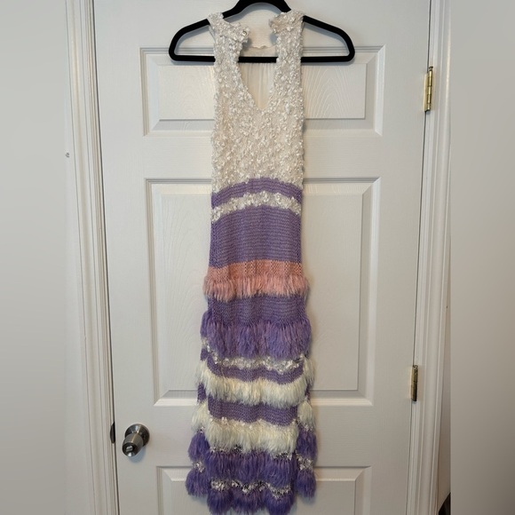 Andreeva Mulitcolor Knit Dress Handmade Unique Size 6 - Picture 7 of 15